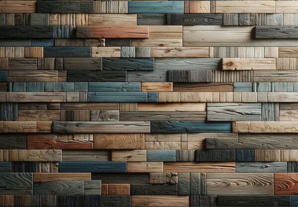 Fototapet - Perete din lemn (147x102 cm)
