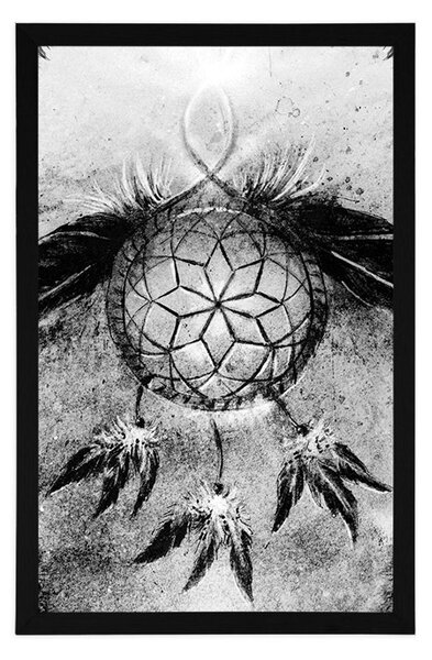 Poster prinzător de vise indian în design alb-negru