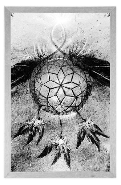 Poster prinzător de vise indian în design alb-negru