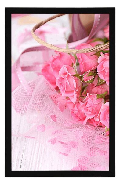 Poster buchet romantic de trandafiri roz