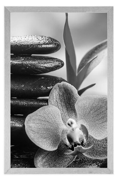 Poster compoziție Zen meditativă în design alb-negru