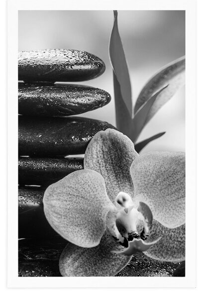 Poster compoziție Zen meditativă în design alb-negru