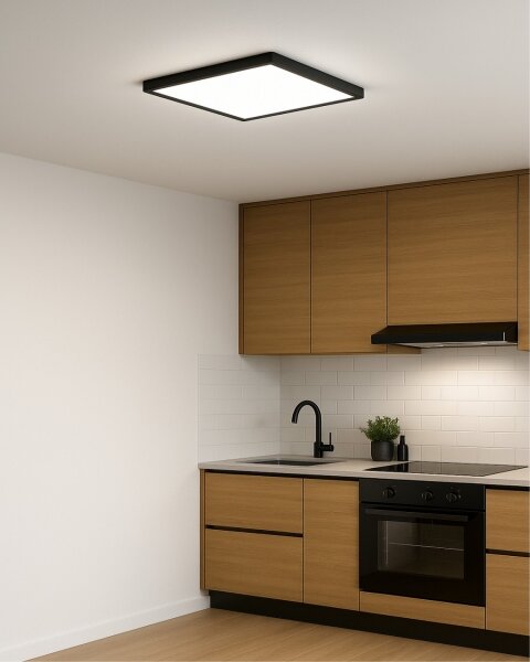 Plafonieră LED, 32 W, 230 V, 3000/4000/6500 K, 40 x 40 cm, negru