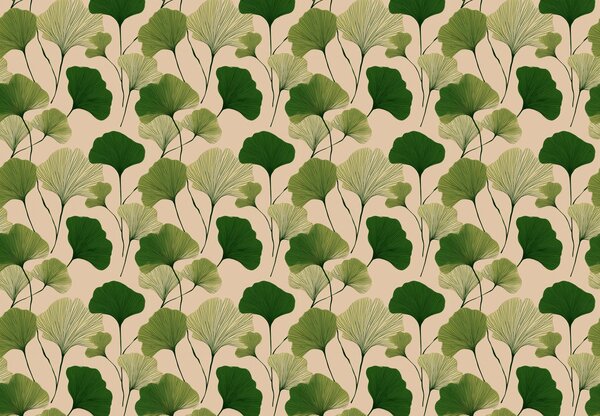 Fototapet - Frunze verzi de ginkgo (147x102 cm)