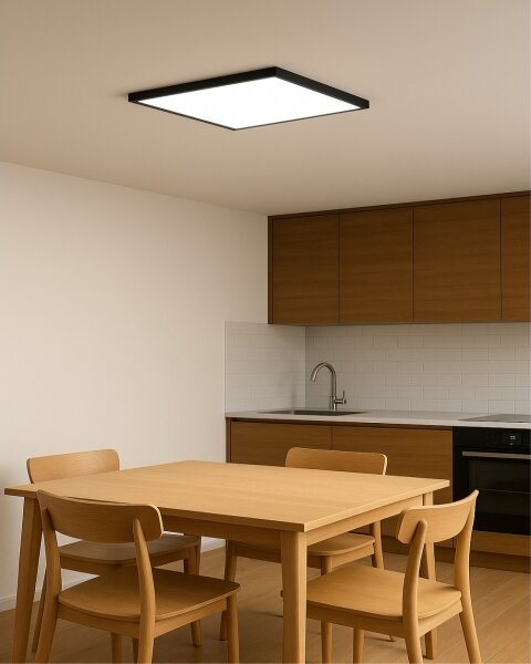 Plafonieră LED/40W/230V 3000/4000/6500K 50x50 cm neagră