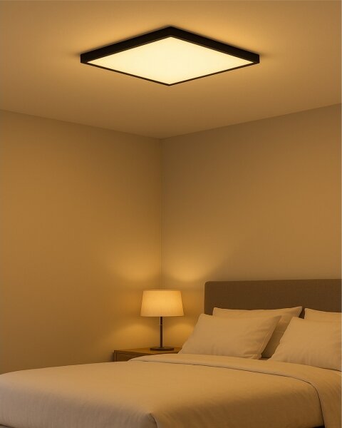 Plafonieră LED/40W/230V 3000/4000/6500K 50x50 cm neagră