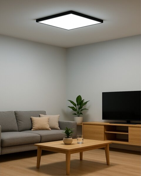 Plafonieră LED/40W/230V 3000/4000/6500K 50x50 cm neagră