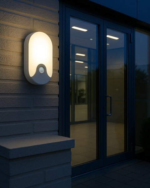 Aplica LED de exterior cu senzor de mișcare, 18W/230V, IP44, alb