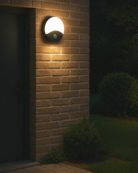 Aplica LED de exterior cu senzor de mișcare, 18W, 230V, IP44, antracit