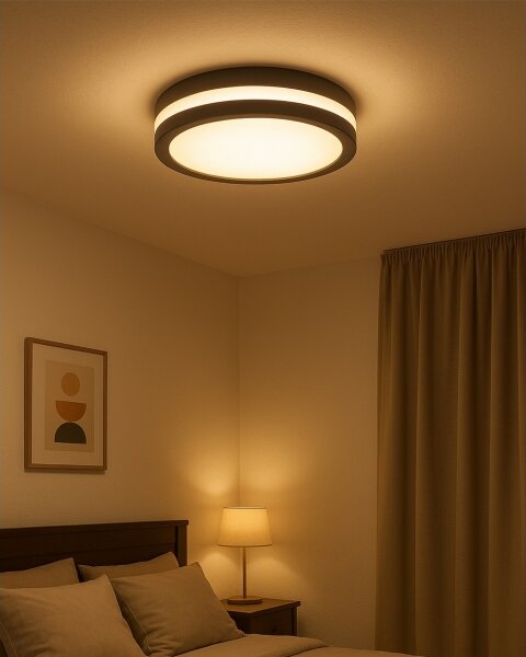 Plafonieră LED cu senzor de mișcare LED/20W/230V 3000/4000/6500K IP54 antracit
