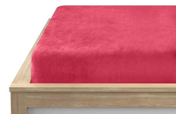 Cearsaf Cocolino microplus cu elastic SOFT 90x200 cm rosu