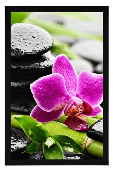 Poster natură moartă wellness cu orhidee violetă