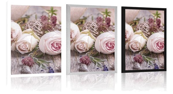 Poster compoziție florală festivă de trandafiri