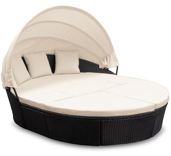 Deuba Pat de grădină din ratan LAZY BIG Ø226 cm - negru