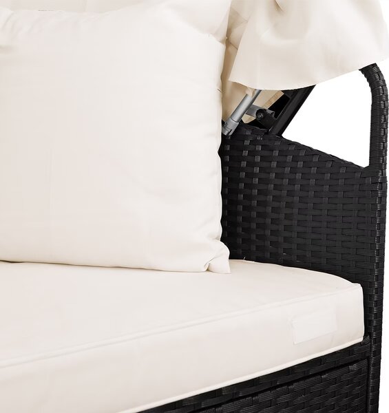 Deuba Pat de grădină din ratan LAZY BIG Ø226 cm - negru