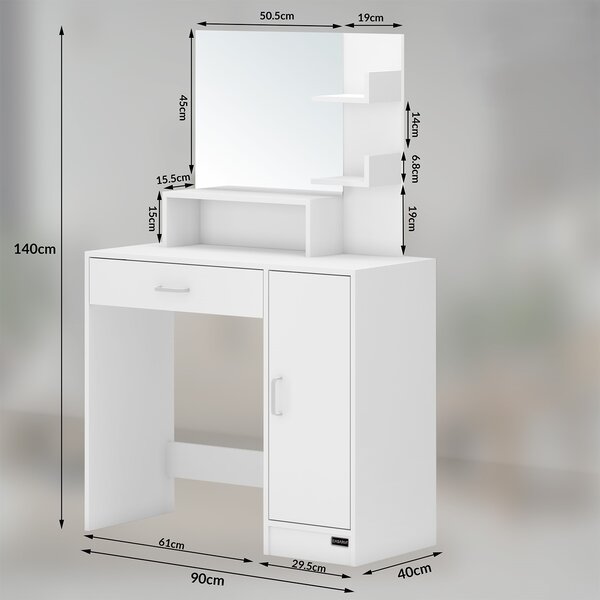 Deuba Masuta de toaleta Jocelyn 90x38x137 cm - alba