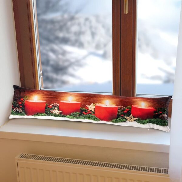 Pernuță contra curentului cu LED LUMÂNĂRI ROȘII 18 x 85 cm