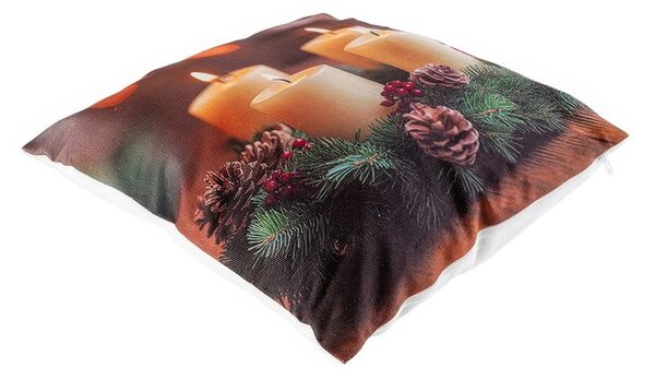 Pernuță cu lumină LED COROANĂ DE ADVENT 40 x 40 cm
