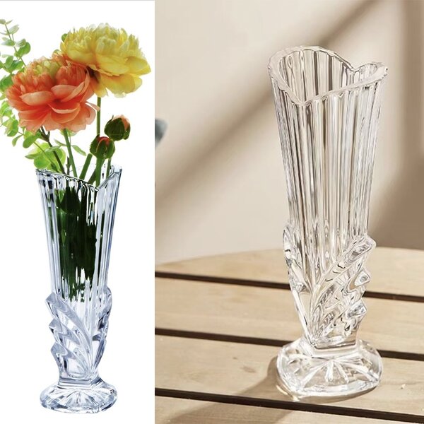 Vaza decorativa eleganta Pufo Prestige din sticla pentru flori si aranjamente, 20 cm - design modern pentru living si decor interior