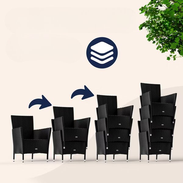 Deuba Set ratan de gradina Berlin 1+6 - negru