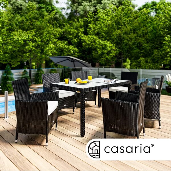 Deuba Set ratan de gradina Berlin 1+6 - negru