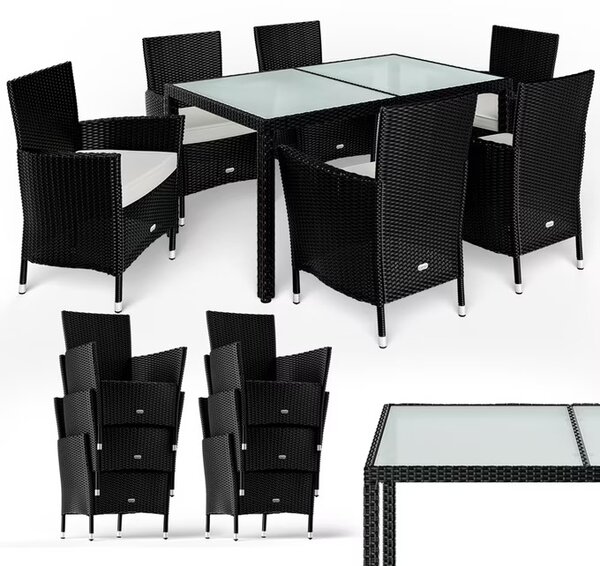 Deuba Set ratan de gradina Berlin 1+6 - negru