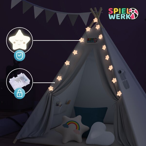Deuba Cort tip Teepee pentru copii 160x130x130 cm - gri