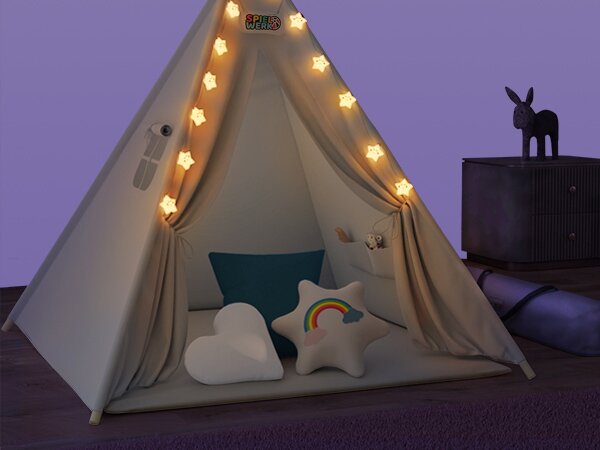 Deuba Cort tip Teepee pentru copii 160x130x130 cm - gri