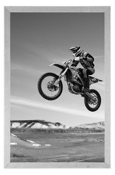 Poster pentru motocicliști în design alb-negru