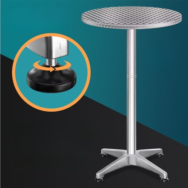 Deuba Masă de bar din aluminiu Ø60 cm - argintie