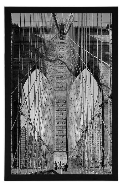 Poster podul Manhattan în New York în design alb-negru
