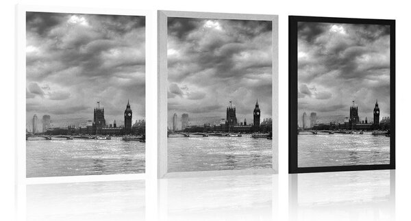 Poster Londra unică în design alb-negru