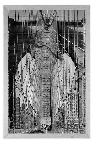 Poster podul Manhattan în New York în design alb-negru
