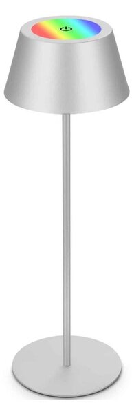 Brilo - Lampă de birou LED RGB KIKI reîncărcabilă cu control tactil LED/2,6W/5V IP44 2600 mAh argintie