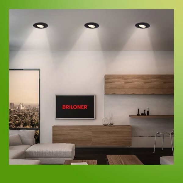 Briloner 7586035 - Set 3x LED plafonieră de baie KLIRA, LED/4,9W/230V, IP23, negru