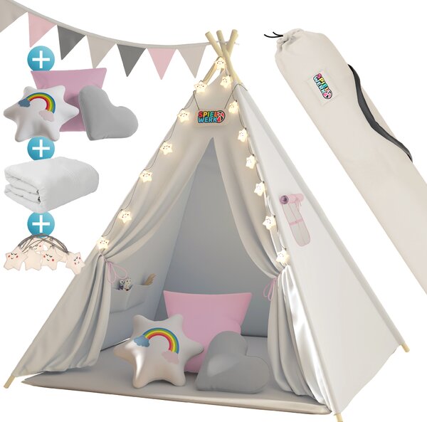 Deuba Cort tip Teepee pentru copii 160x130x130 cm - roz