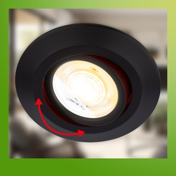 Briloner 7586035 - Set 3x LED plafonieră de baie KLIRA, LED/4,9W/230V, IP23, negru