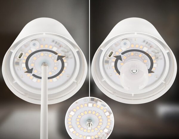 Briloner 7510016 - Lampă de birou LED RGBW CALIDA, reglabilă, 2,5W/5V IP44 1200 mAh, albă
