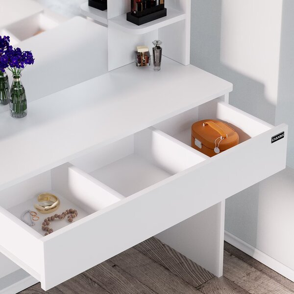 Deuba Masuta de toaleta Lucia cu iluminare LED 108x140x40 cm - alba