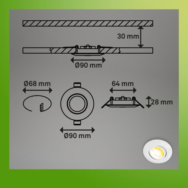 Briloner 7586036 - SET 3x plafoniere LED pentru baie KLIRA LED/4,9W/230V IP23 albe