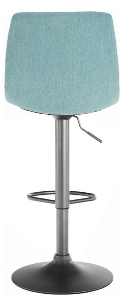 Scaun bar LAHELA, verde menta/negru, stofa clasica/metal, 44x50x91/112