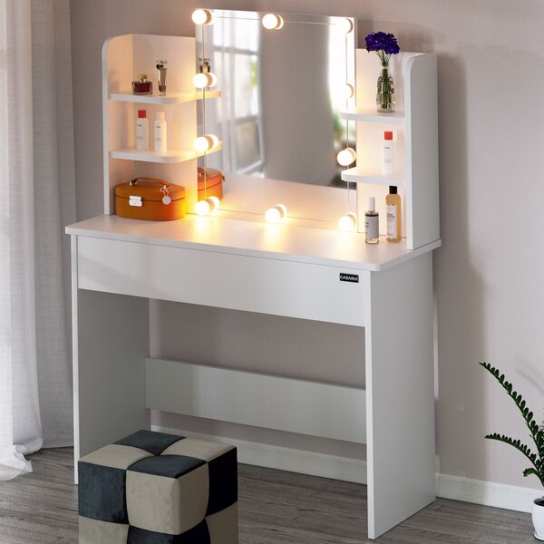 Deuba Masuta de toaleta Lucia cu iluminare LED 108x140x40 cm - alba