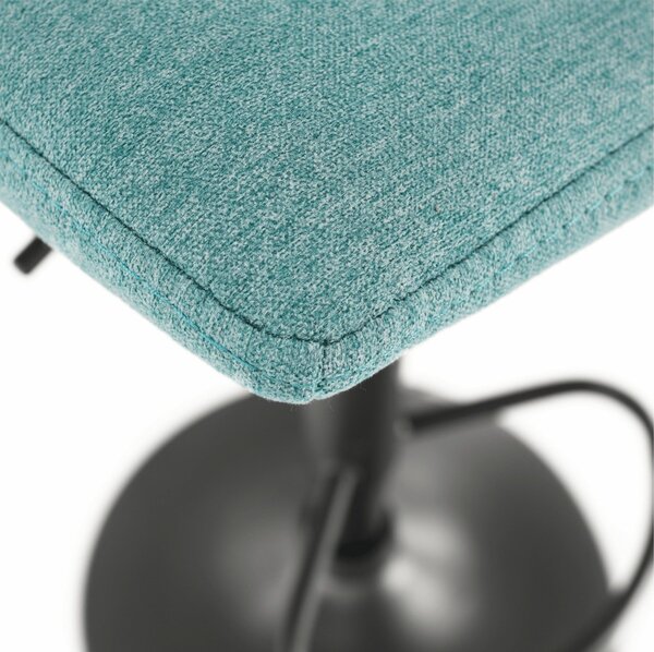 Scaun bar LAHELA, verde menta/negru, stofa clasica/metal, 44x50x91/112