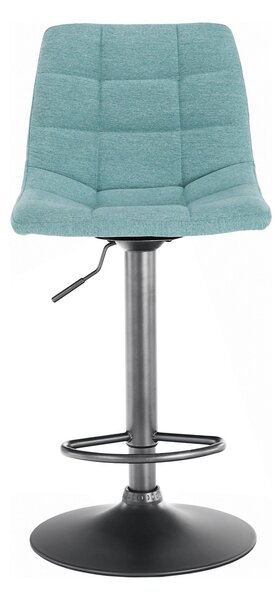 Scaun bar LAHELA, verde menta/negru, stofa clasica/metal, 44x50x91/112