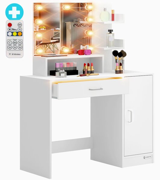 Deuba Masuta de toaleta Jocelyn cu iluminare LED 90x38x137 cm - alba