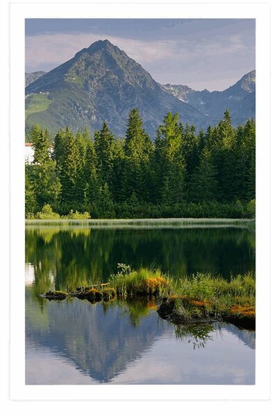 Poster panorama munților frumoasă lângă lac