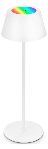 Brilo - Lampă de birou LED RGB KIKI, reîncărcabilă, cu control tactil, LED/2,6W/5V, IP44, 2600 mAh, albă