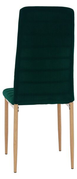 Scaun COLETA NOVA, verde smarald/stejar, stofa catifelata/metal, 41x49