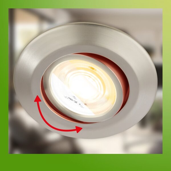 Briloner 7586032 - Set 3x LED, corpuri de iluminat încastrate pentru baie KLIRA, 4,9W/230V, IP23, crom