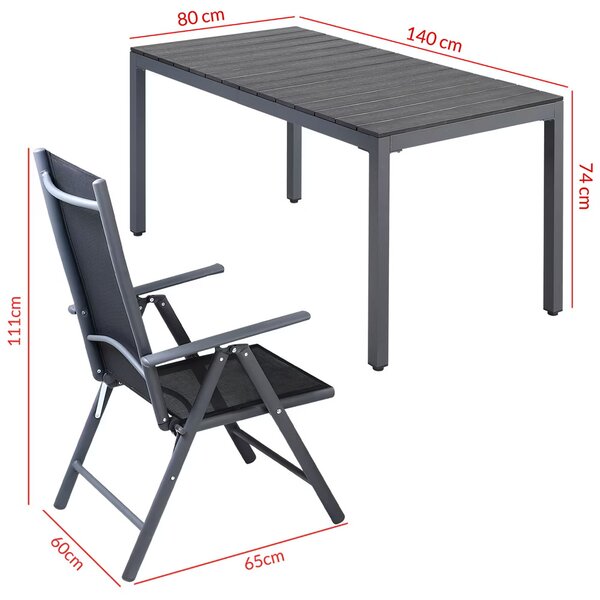 Deuba Set de grădină Bern 1+6 din aluminiu - antracit WPC